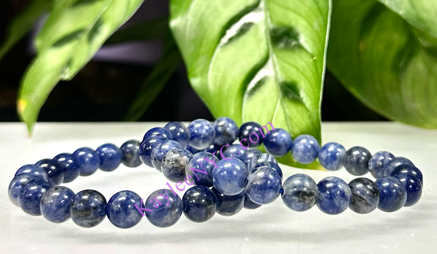 Natural Sodalite 8mm 7.5” stretch bracelet