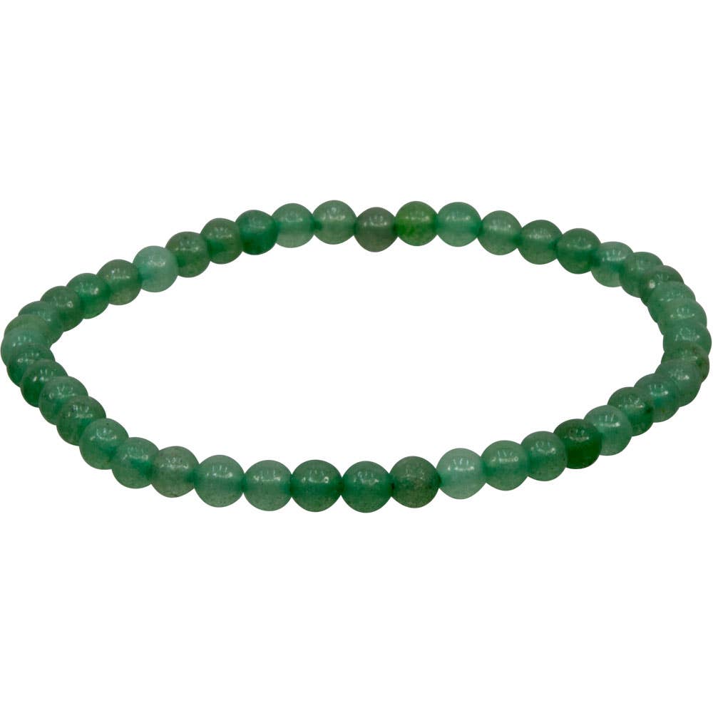 Elastic Bracelet 4mm Round Beads - Green Aventurine (Each)