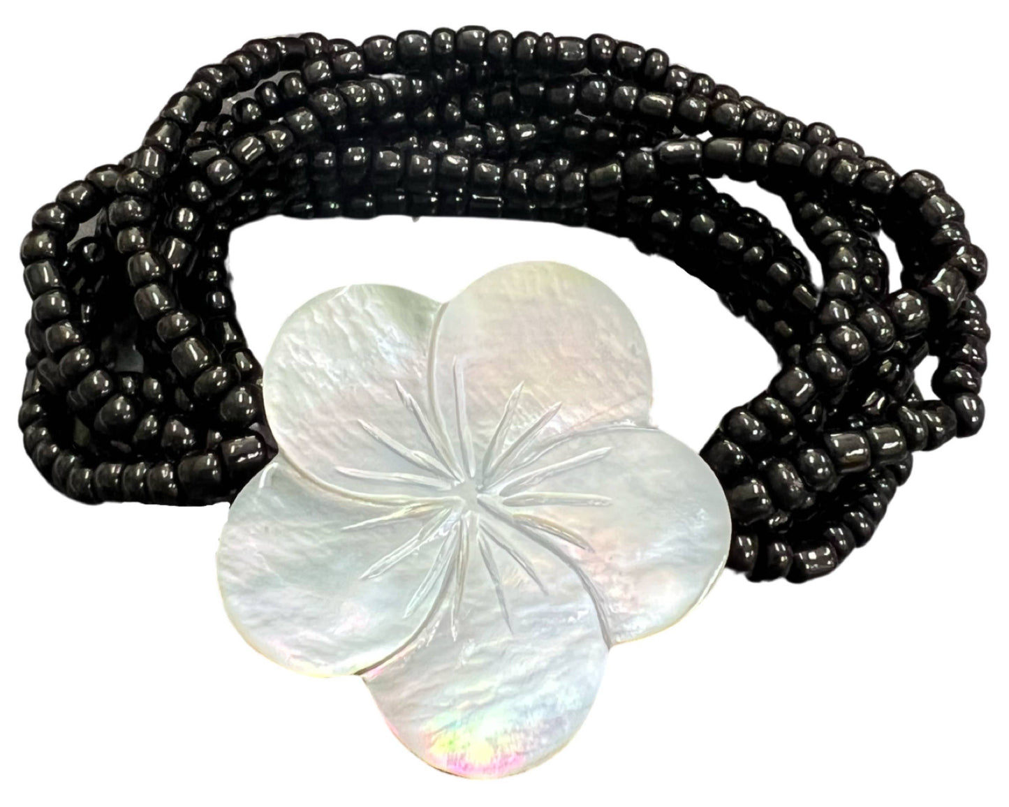 Plumeria Mother-of-Pearl Earrings - 2 colors: Silver