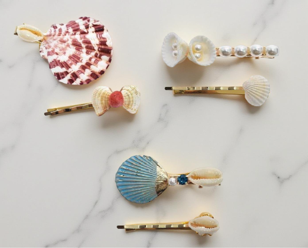 SEA SHELL HAIR CLIPS