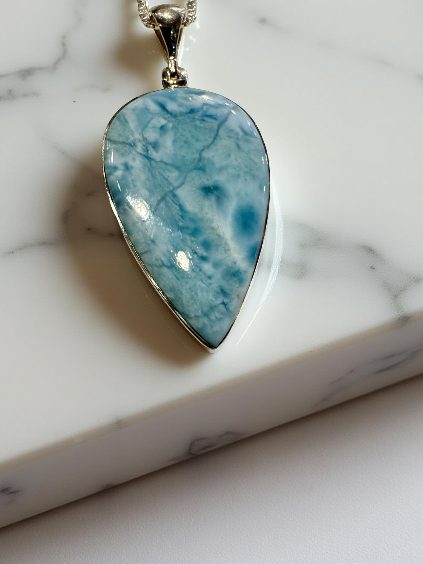Ocean Spirit Larimar Pendant – Sterling Silver – Nature's Own Gallery