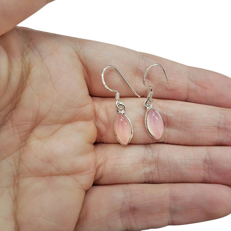 Rose Quartz Sterling Silver Earrings