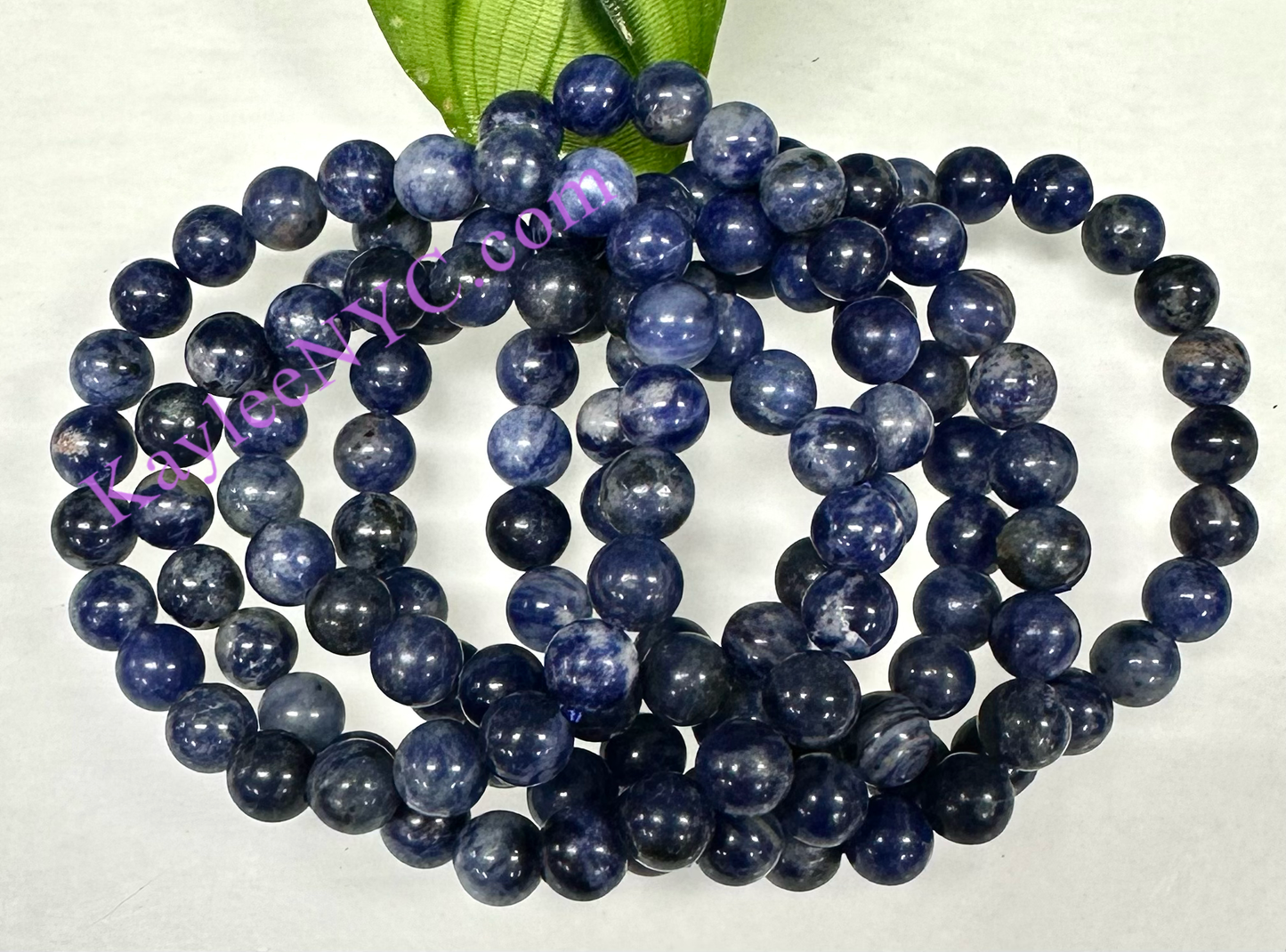 Natural Sodalite 8mm 7.5” stretch bracelet