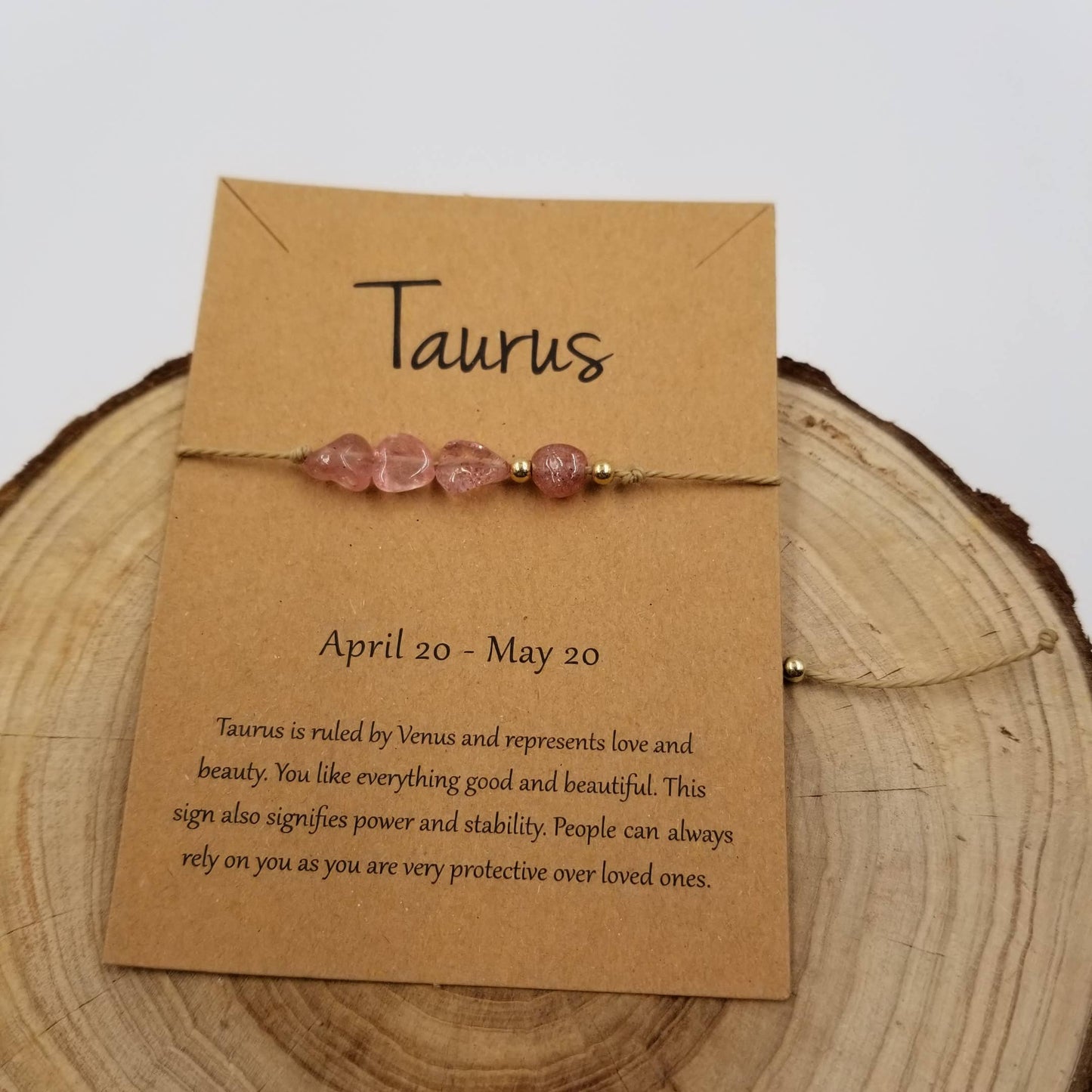 Natural Stone Handwoven Constellation Bracelet with Card: Sagittarius