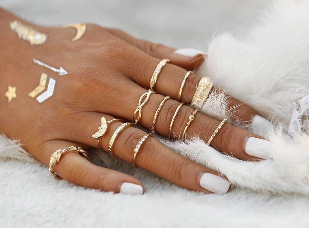 Bohemian Glow – 12-Piece Ring Collectio