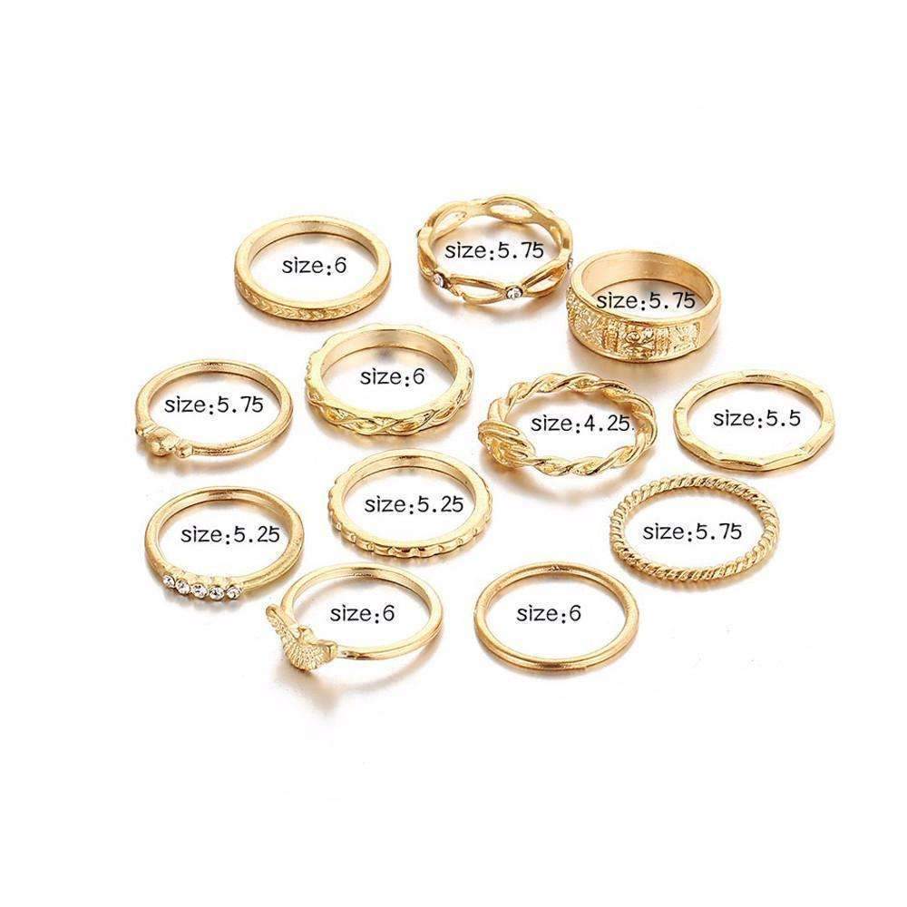 Bohemian Glow – 12-Piece Ring Collectio