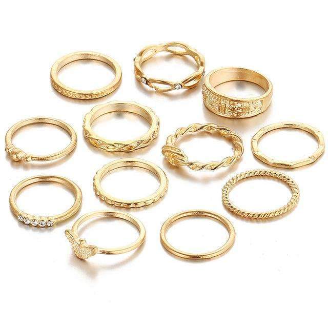Bohemian Glow – 12-Piece Ring Collectio