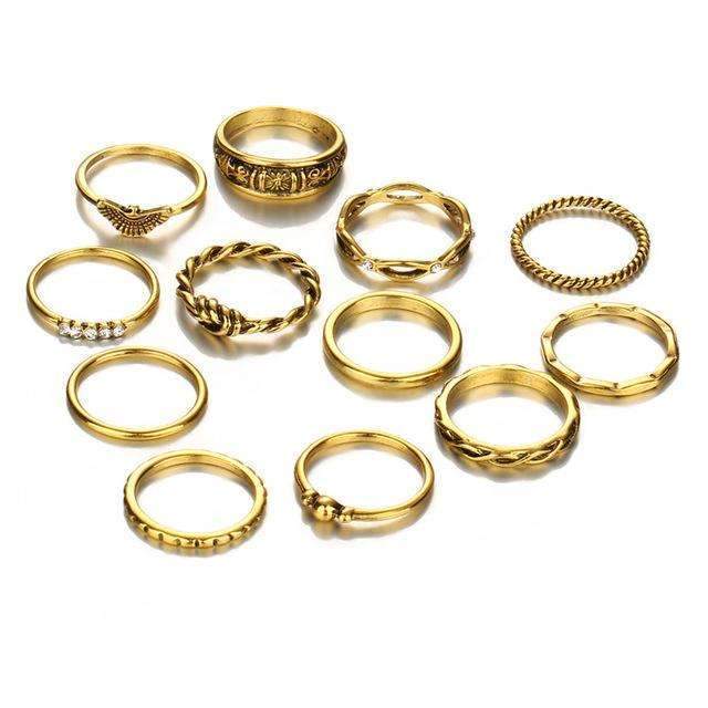 Bohemian Glow – 12-Piece Ring Collectio