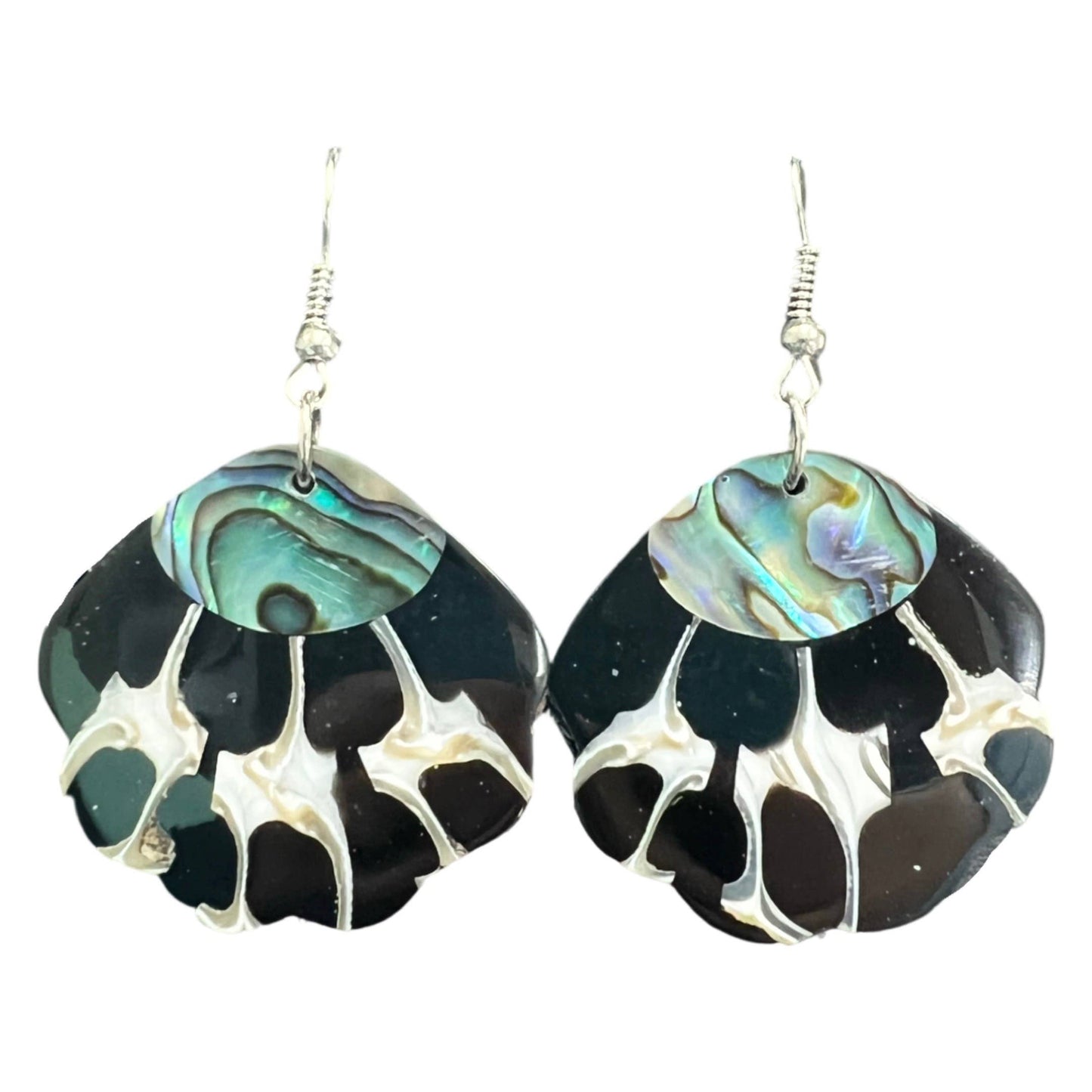 Fan-shaped Shell Earrings - Cream