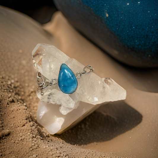 Larimar Sterling Silver Link Bracelet
