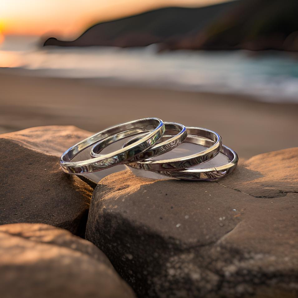 Abalone Bangles - Set of Five
