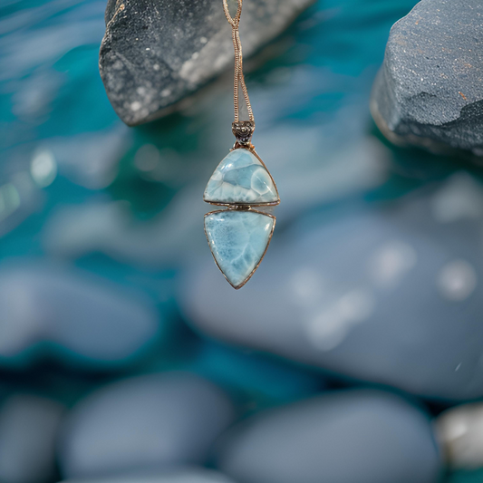 Larimar Split Pendant – Sterling Silver