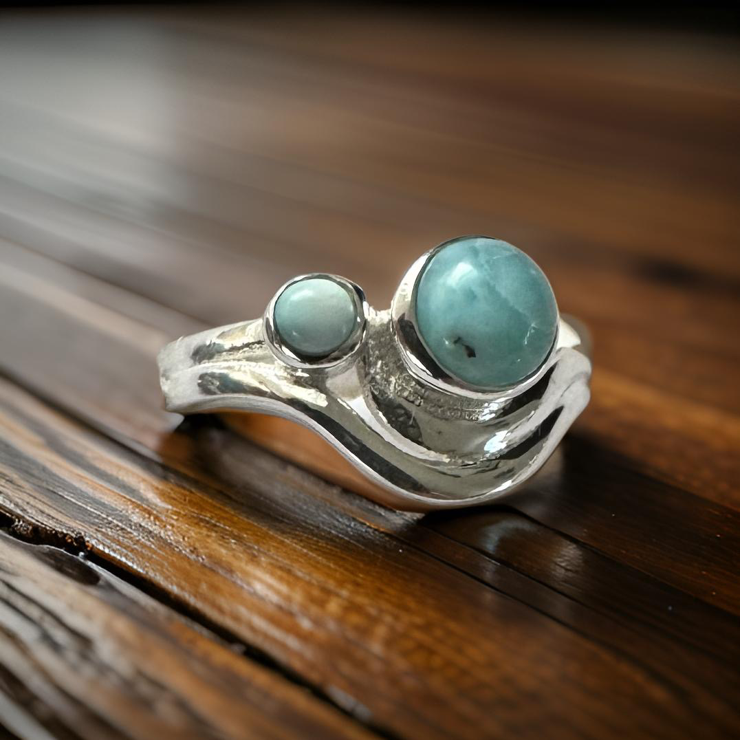 One of a Kind Larimar Ring Sz 8