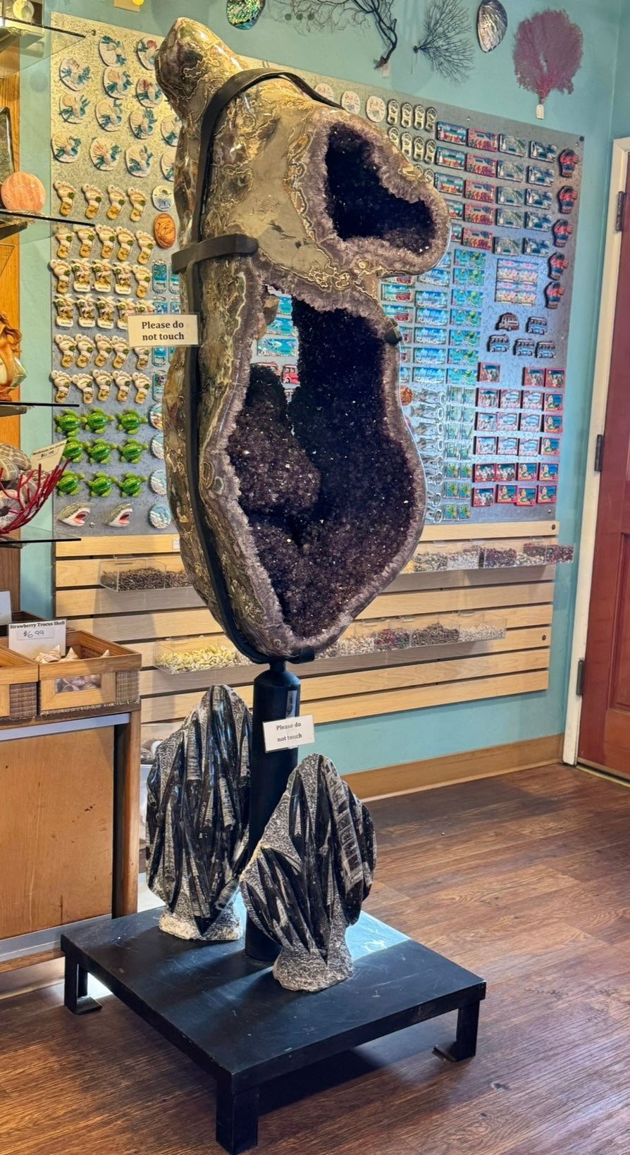 6-Foot Uruguayan Amethyst Geode on Swiveling Stand – A Majestic Statement Piece