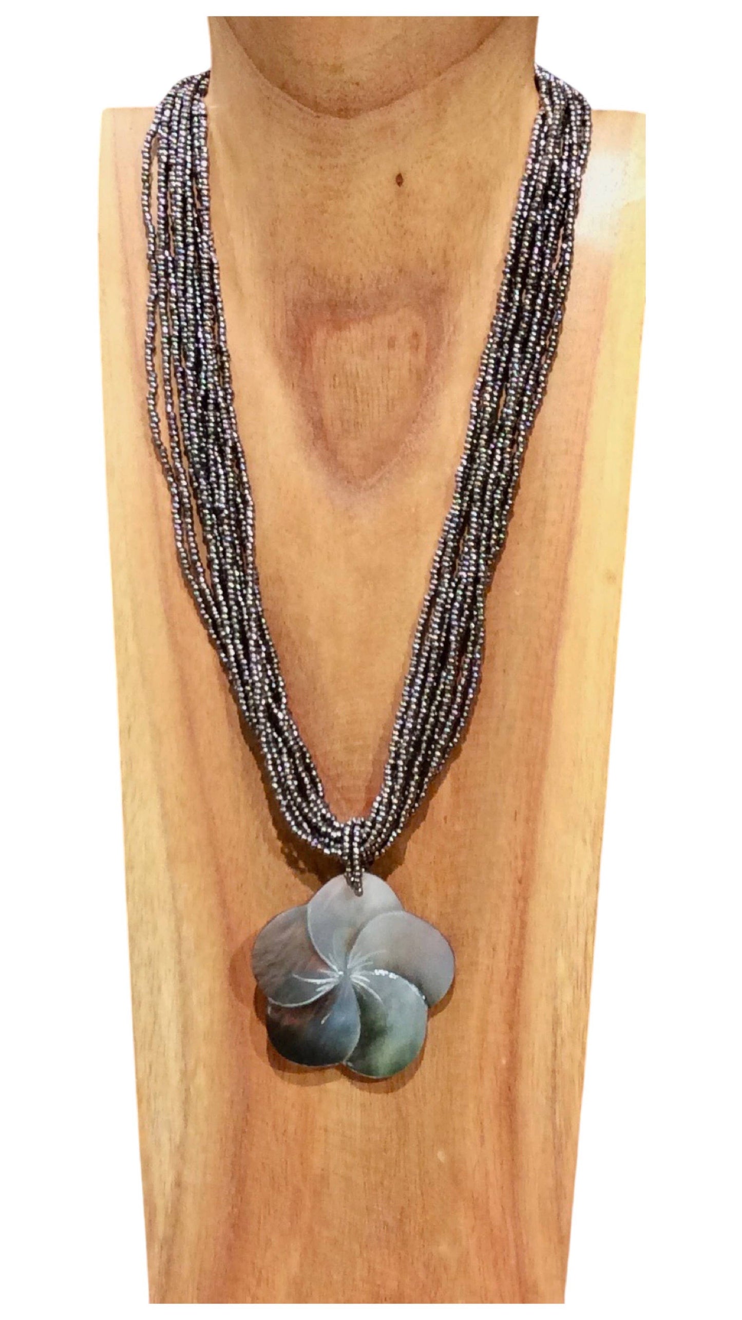 Plumeria Stretch Bracelet - Silver